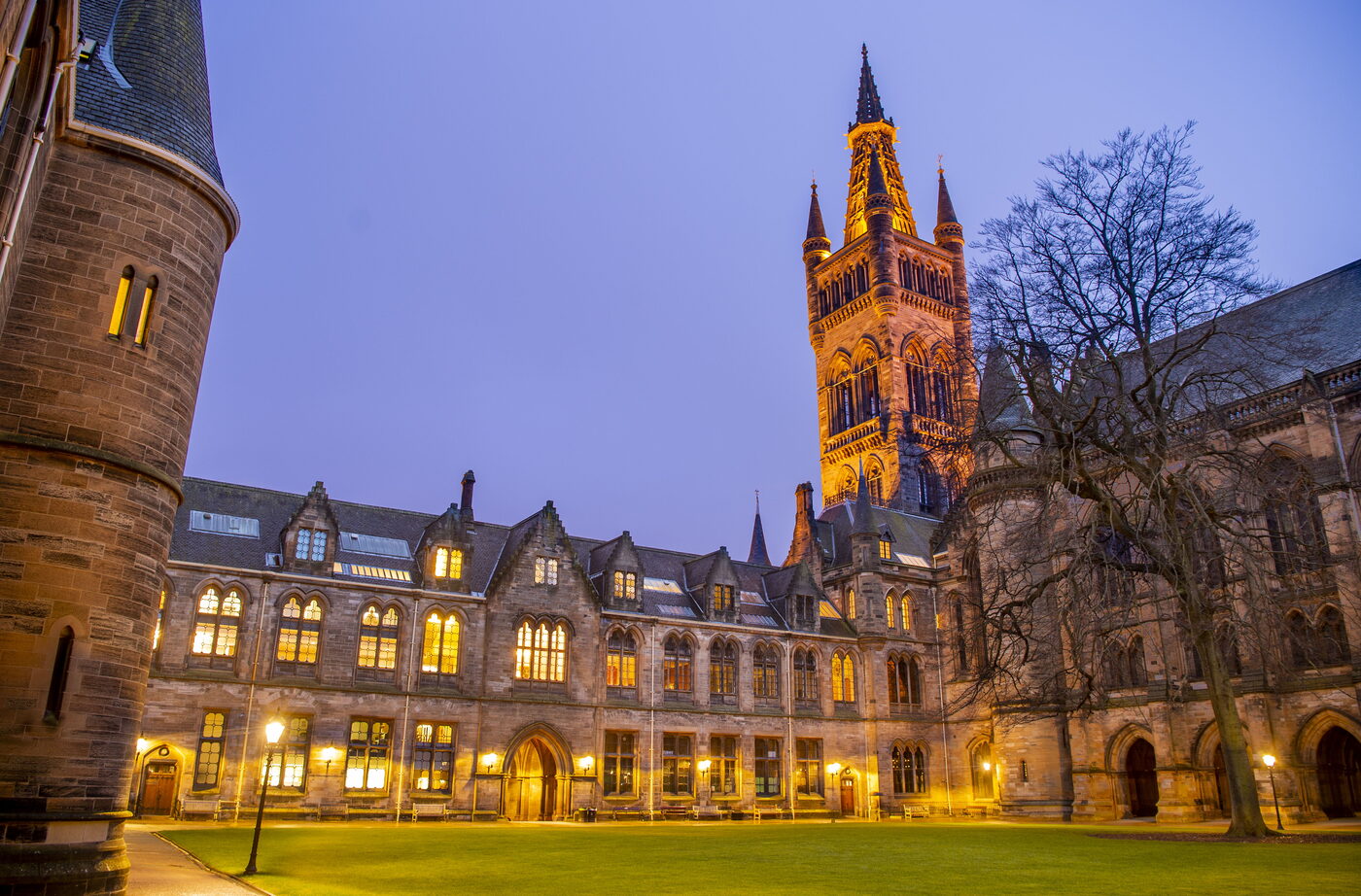 University of Glasgow at dusk